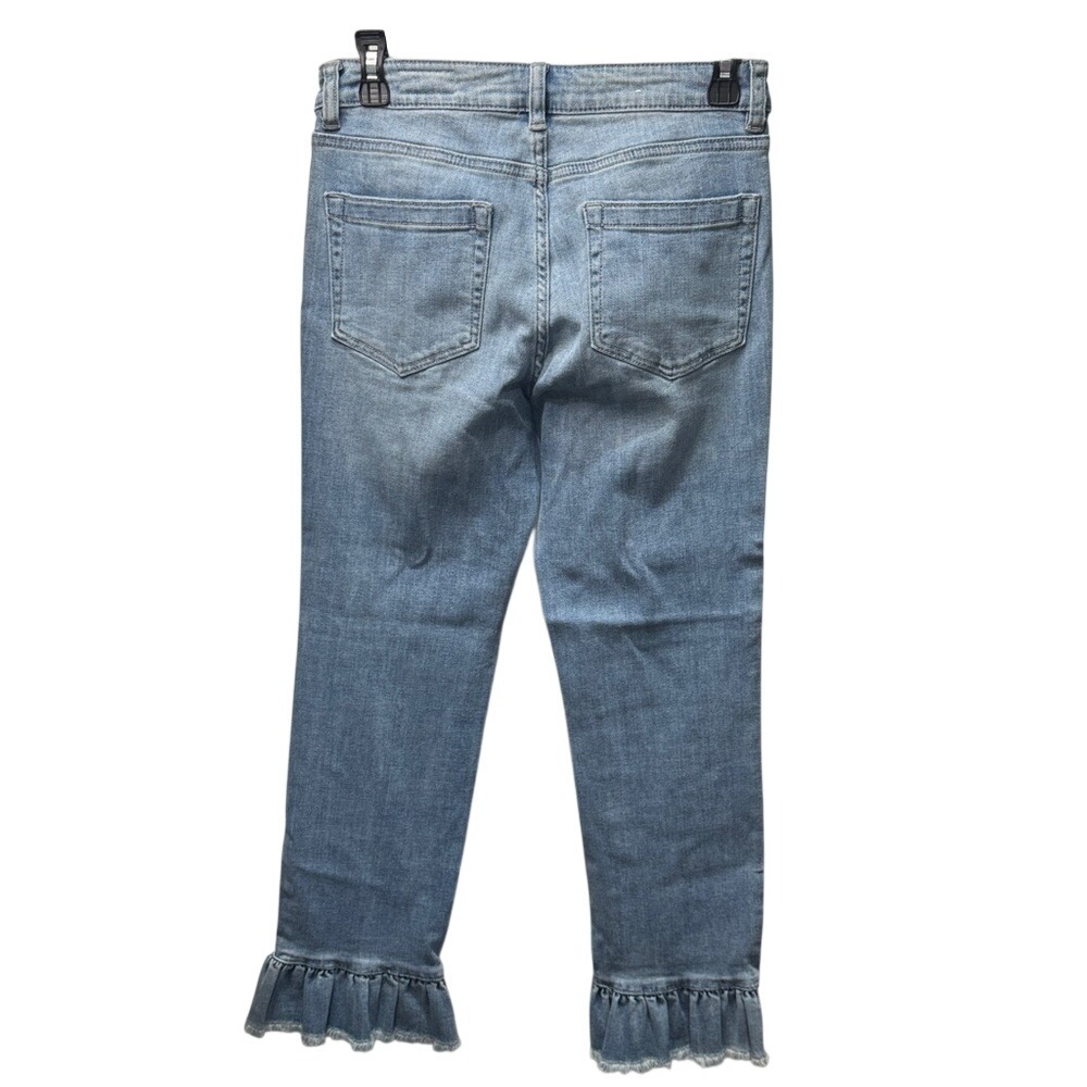 CeCe Light Wash Ruffle Hem Slim Jeans Light Blue Denim 27/4 - Picture 2 of 3